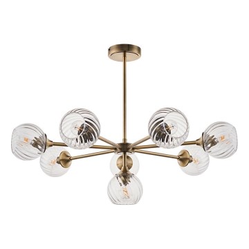 Endon 103172 - Candeeiro suspenso ALLEGRA 8xE14/7W/230V latão/transparente