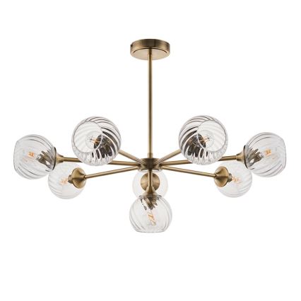 Endon 103172 - Candeeiro suspenso ALLEGRA 8xE14/7W/230V latão/transparente