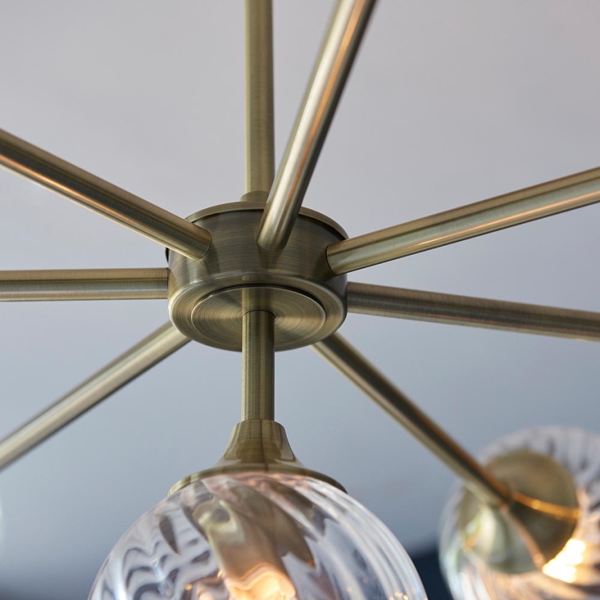 Endon 103172 - Candeeiro suspenso ALLEGRA 8xE14/7W/230V latão/transparente