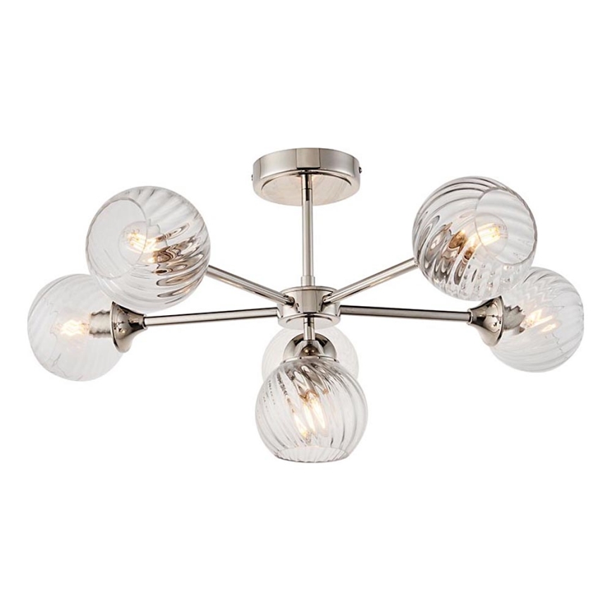 Endon 104050 - Candeeiro suspenso ALLEGRA 6xE14/7W/230V cromado brilhante/transparente