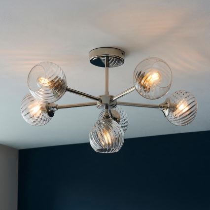 Endon 104050 - Candeeiro suspenso ALLEGRA 6xE14/7W/230V cromado brilhante/transparente
