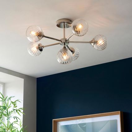 Endon 104050 - Candeeiro suspenso ALLEGRA 6xE14/7W/230V cromado brilhante/transparente
