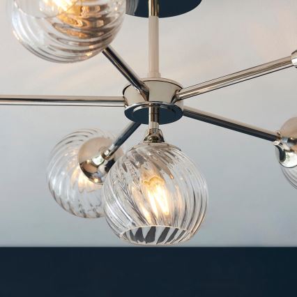 Endon 104050 - Candeeiro suspenso ALLEGRA 6xE14/7W/230V cromado brilhante/transparente