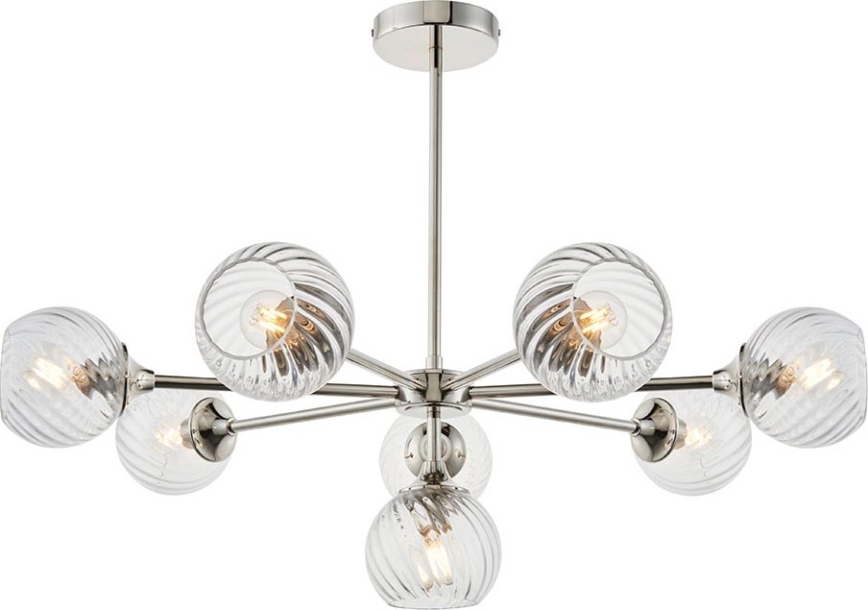 Endon 104051 - Lustre em haste ALLEGRA 8xE14/7W/230V cromado brilhante