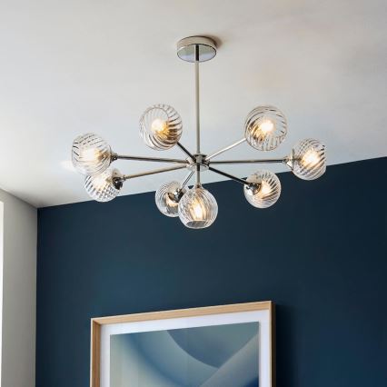 Endon 104051 - Lustre em haste ALLEGRA 8xE14/7W/230V cromado brilhante
