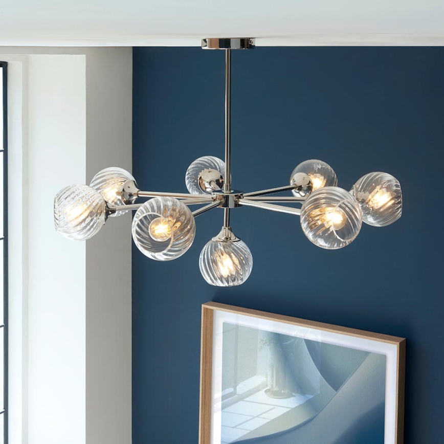 Endon 104051 - Lustre em haste ALLEGRA 8xE14/7W/230V cromado brilhante