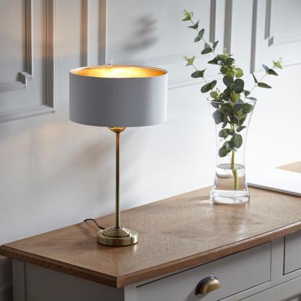 Endon 104054 - Candeeiro de mesa HIGHCLERE 1xE14/7W/230V branco/latão diâmetro 25 cm