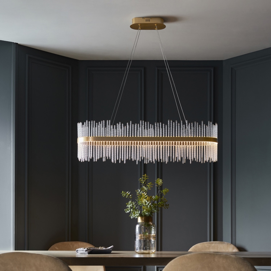 Endon 104082 - Lustre LED dimerizável suspenso por cabo ADRIEL LED/47W/230V 3000K dourado/transparente