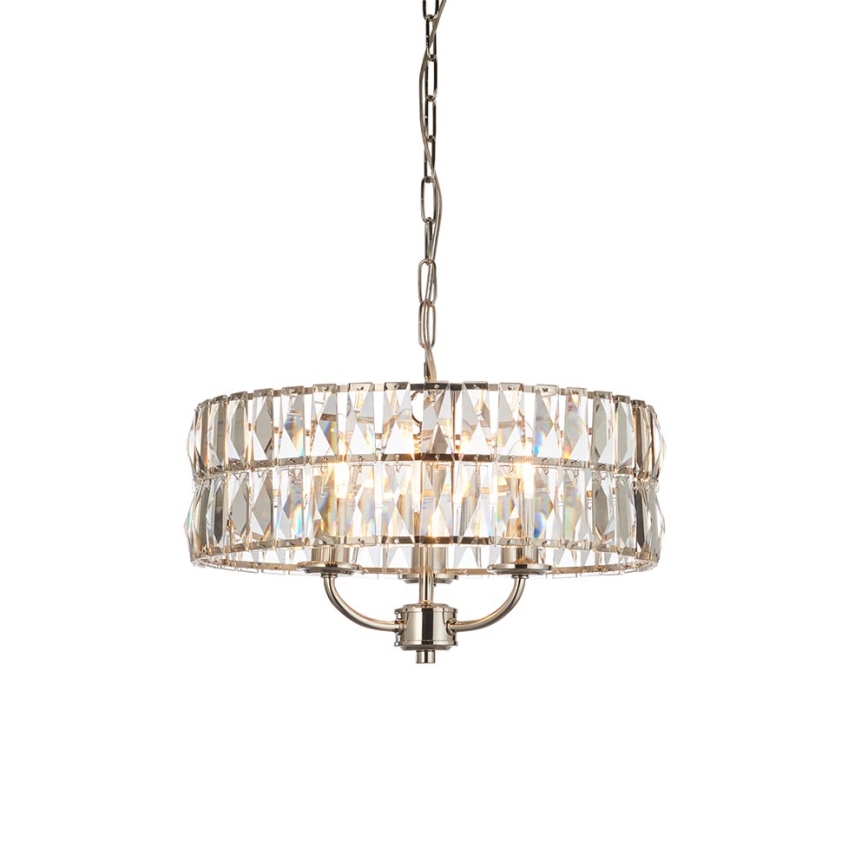 Endon 104466 - Candeeiro suspenso CLIFTON 3xE14/6W/230V cromado brilhante/transparente diâmetro 38,5 cm