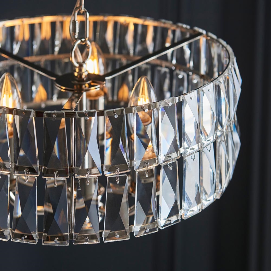 Endon 104466 - Candeeiro suspenso CLIFTON 3xE14/6W/230V cromado brilhante/transparente diâmetro 38,5 cm