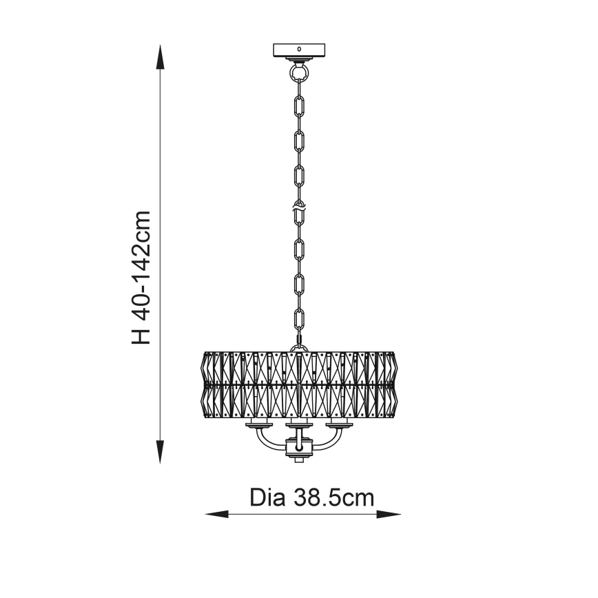 Endon 104466 - Candeeiro suspenso CLIFTON 3xE14/6W/230V cromado brilhante/transparente diâmetro 38,5 cm