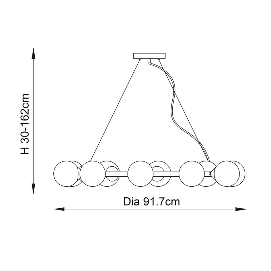 Endon 106008 - Lustre em cabo OTIS 10xG9/3W/230V dourado