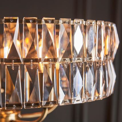 Endon 106244 - Lustre suspenso por corrente CLIFTON 5xE14/6W/230V latão/vidro transparente