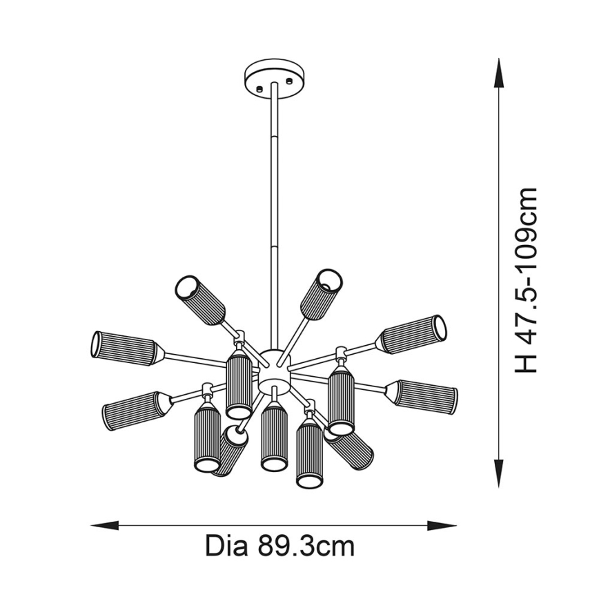 Endon 106256 - Candeeiro suspenso TOUR 13xG9/3W/230V latão