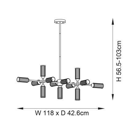Endon 106259 - Candeeiro suspenso TOUR 13xG9/3W/230V latão