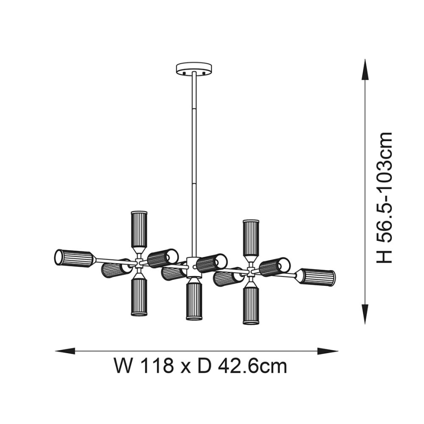 Endon 106259 - Candeeiro suspenso TOUR 13xG9/3W/230V latão