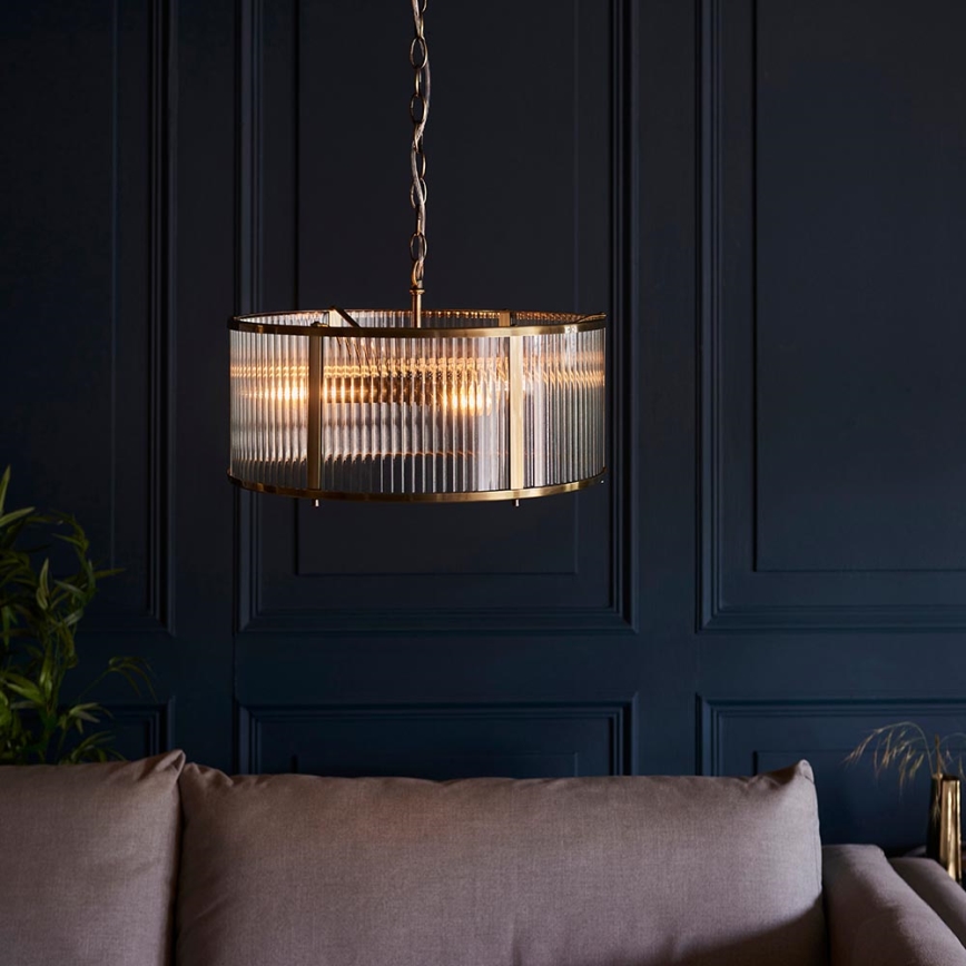 Endon 106282 - Lustre com corrente RIDGETON 3xE14/6W/230V latão