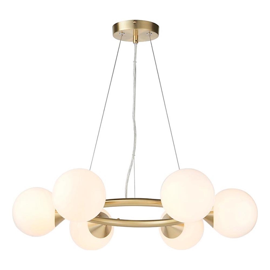 Endon 106390 - Lustre suspenso em cabo OTIS 6xG9/3W/230V dourado