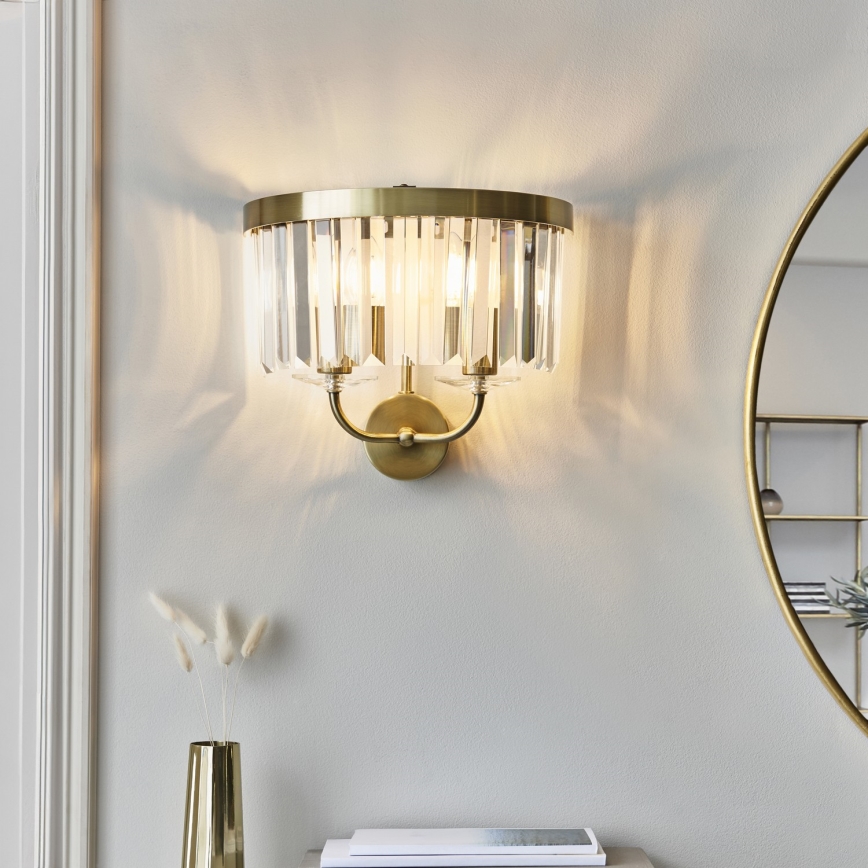 Endon 106450 - Iluminação de parede CHESTERFIELD 2xE14/6W/230V latão