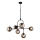 Endon 106661 - Lustre em haste ONTARIO 6xE14/7W/230V preto/fumê