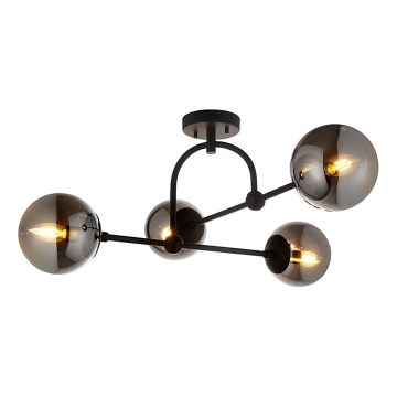 Endon 106662 - Candeeiro integrado ONTARIO 4xE14/7W/230V preto/fumado