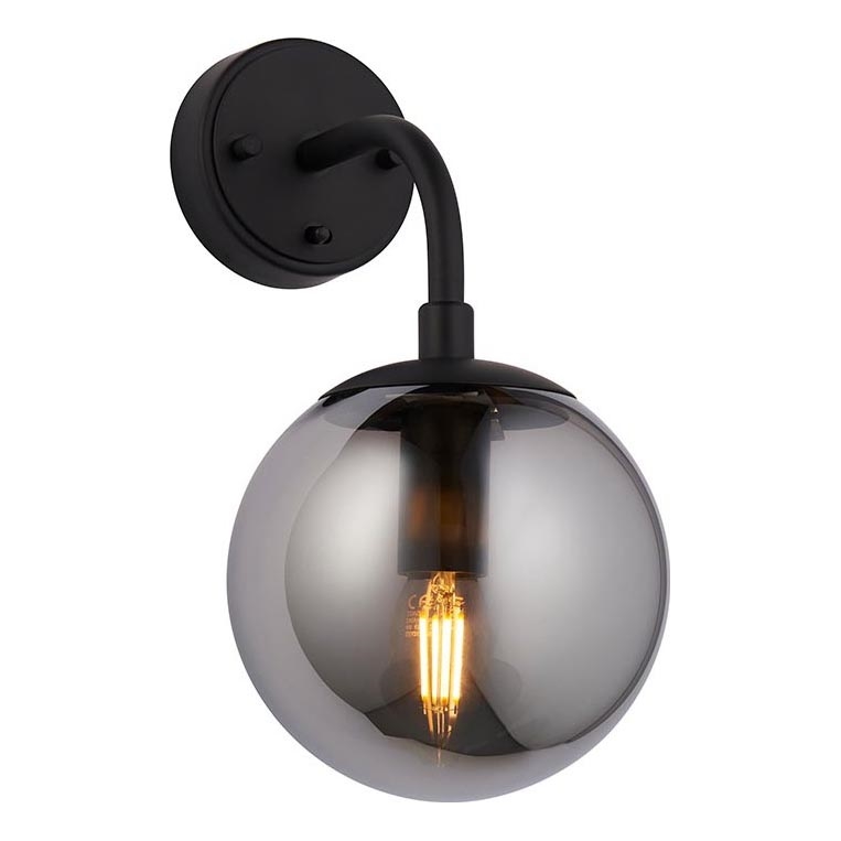 Endon 106664 - Iluminação de parede ONTARIO 1xE14/7W/230V preto/fumado