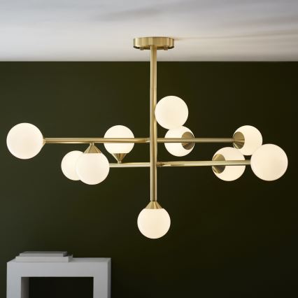 Endon 106754 - Lustre em haste OTIS 10xG9/5W/230V dourado
