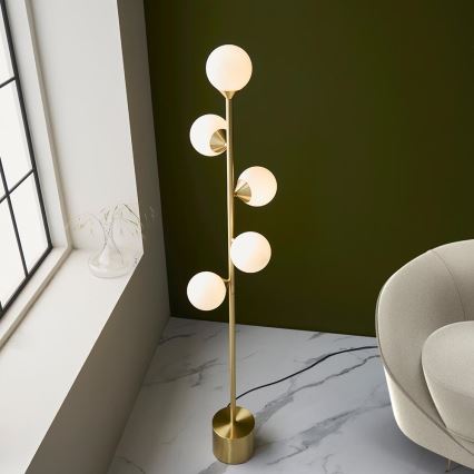Endon 106756 - Candeeiro de pé OTIS 5xG9/3W/230V dourado