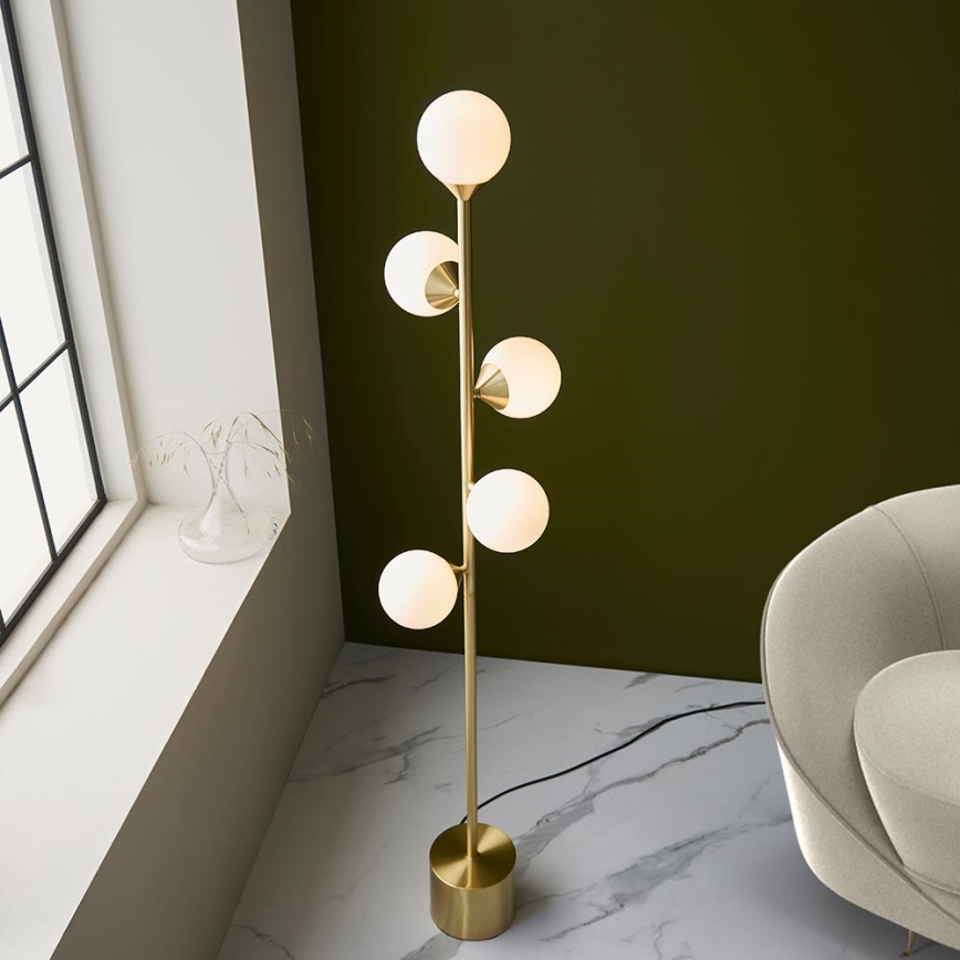 Endon 106756 - Candeeiro de pé OTIS 5xG9/3W/230V dourado