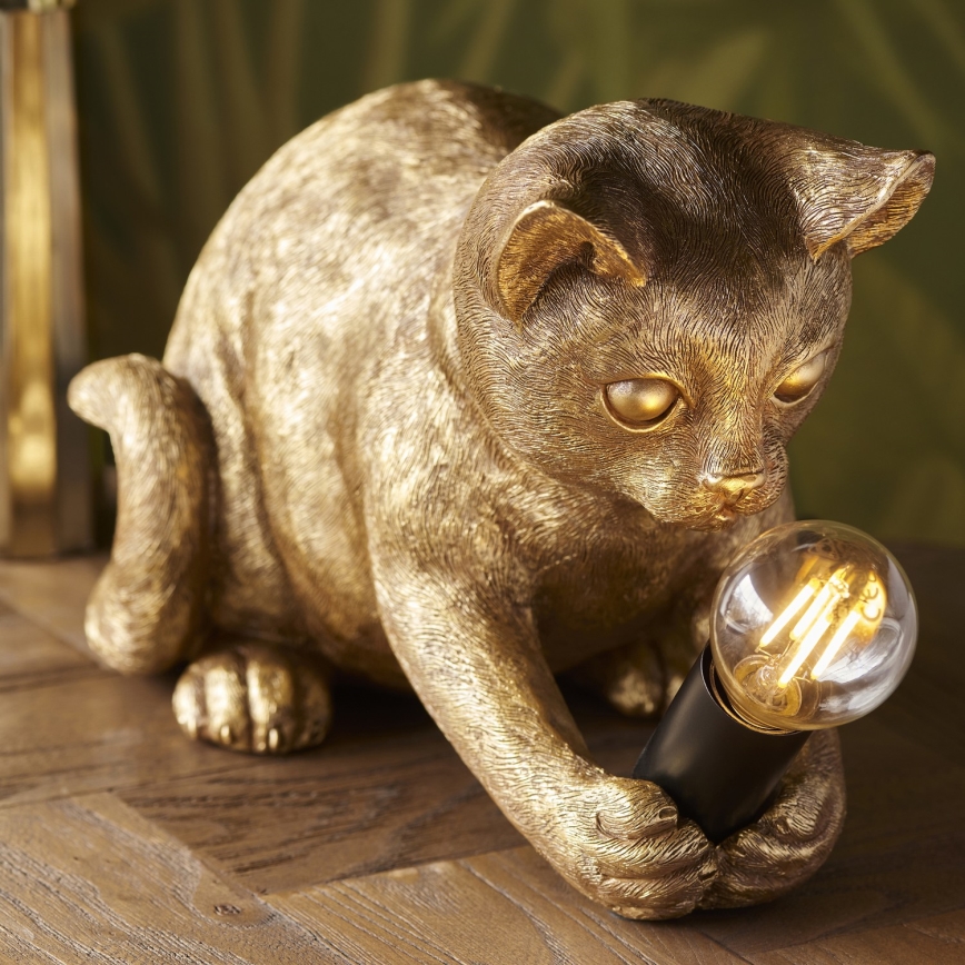 Endon 107389 - Candeeiro de mesa KITTEN 1xE14/7W/230V dourado