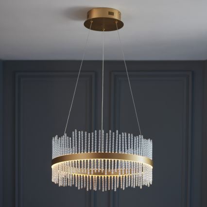 Endon 107671 - Candeeiro suspenso LED com regulação ADRIEL LED/41W/230V 3000K diâmetro 51 cm dourado/transparente
