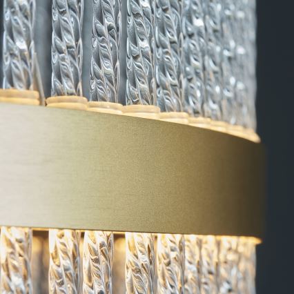 Endon 107671 - Candeeiro suspenso LED com regulação ADRIEL LED/41W/230V 3000K diâmetro 51 cm dourado/transparente