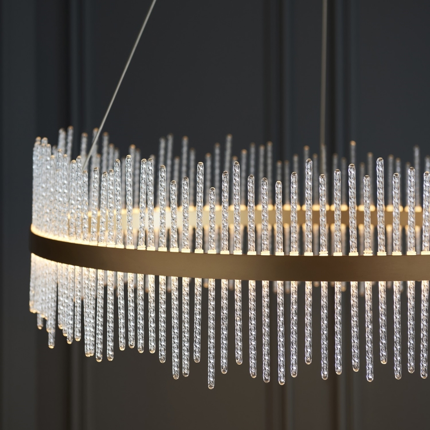 Endon 107672 - Lustre LED dimerizável suspenso por cabo ADRIEL LED/83W/230V 3000K Ø 89 cm dourado/transparente