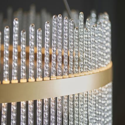 Endon 107672 - Lustre LED dimerizável suspenso por cabo ADRIEL LED/83W/230V 3000K Ø 89 cm dourado/transparente