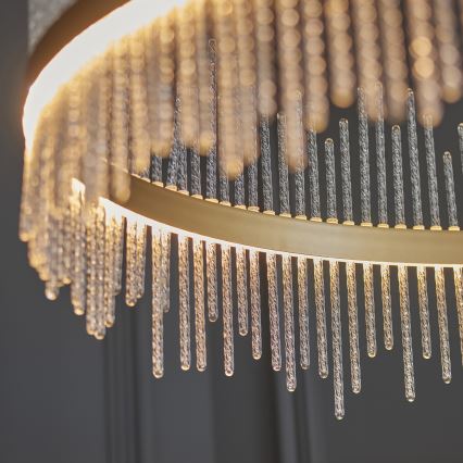 Endon 107672 - Lustre LED dimerizável suspenso por cabo ADRIEL LED/83W/230V 3000K Ø 89 cm dourado/transparente