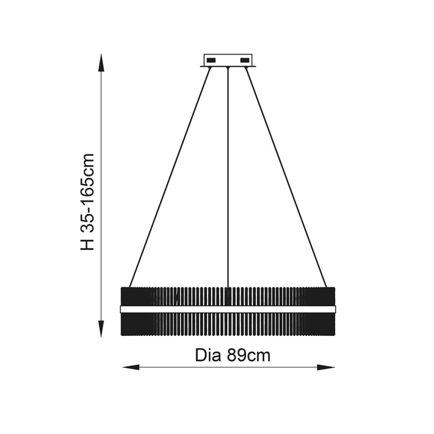 Endon 107672 - Lustre LED dimerizável suspenso por cabo ADRIEL LED/83W/230V 3000K Ø 89 cm dourado/transparente