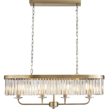 Endon 110539 - Lustre com corrente CHESTERFIELD 4xE14/6W/230V latão