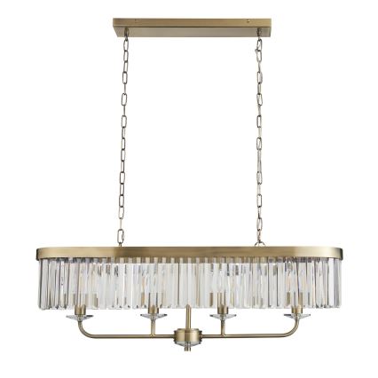 Endon 110539 - Lustre com corrente CHESTERFIELD 4xE14/6W/230V latão