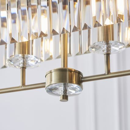 Endon 110539 - Lustre com corrente CHESTERFIELD 4xE14/6W/230V latão