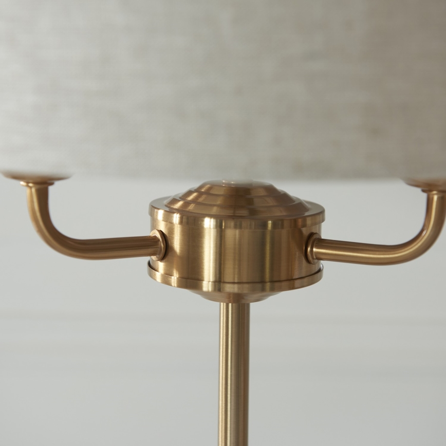 Endon 110721 - Candeeiro de mesa HIGHCLERE 3xE14/18W/230V bege/latão diâmetro 32 cm