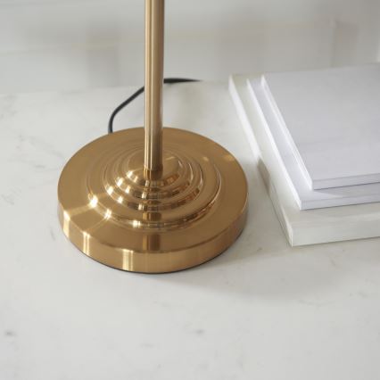 Endon 110721 - Candeeiro de mesa HIGHCLERE 3xE14/18W/230V bege/latão diâmetro 32 cm