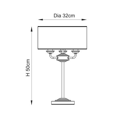 Endon 110721 - Candeeiro de mesa HIGHCLERE 3xE14/18W/230V bege/latão diâmetro 32 cm