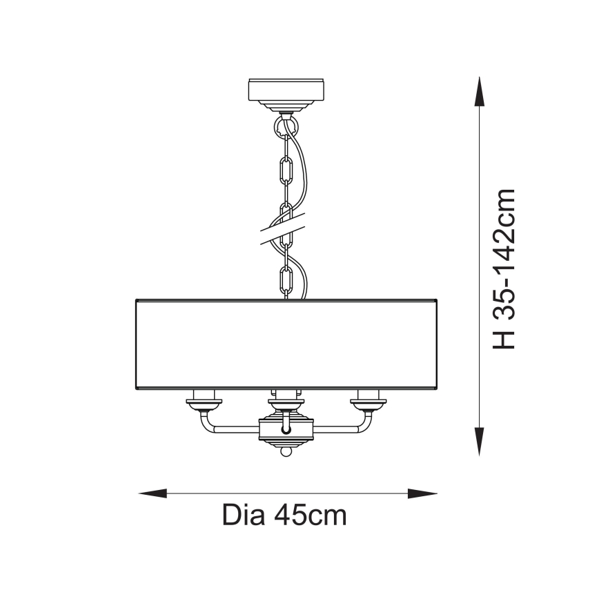 Endon 110723 - Candeeiro suspenso HIGHCLERE 3xE14/40W/230V bege/latão