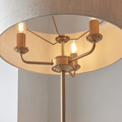 Endon 110724 - Candeeiro de chão HIGHCLERE 1xE14/40W/230V bege/latão
