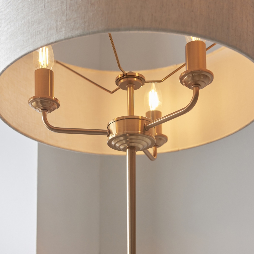 Endon 110724 - Candeeiro de chão HIGHCLERE 1xE14/40W/230V bege/latão