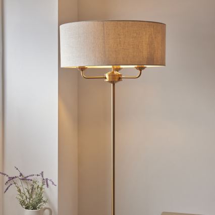 Endon 110724 - Candeeiro de chão HIGHCLERE 1xE14/40W/230V bege/latão