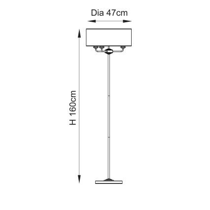 Endon 110724 - Candeeiro de chão HIGHCLERE 1xE14/40W/230V bege/latão