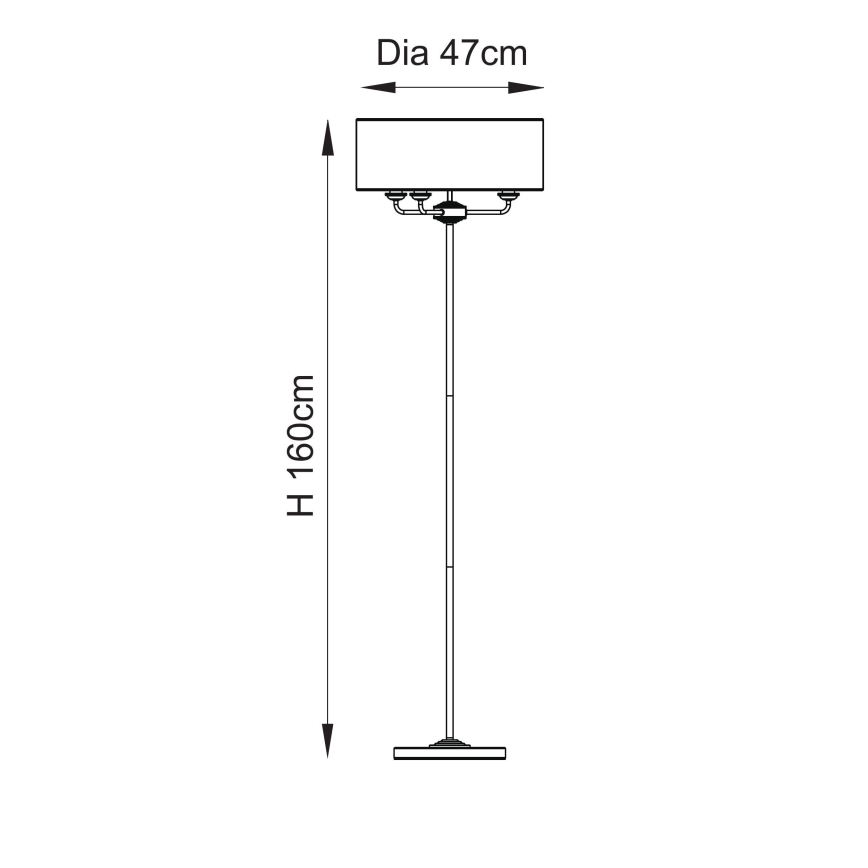 Endon 110724 - Candeeiro de chão HIGHCLERE 1xE14/40W/230V bege/latão