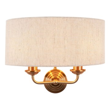Endon 110726 - Iluminação de parede HIGHCLERE 2xE14/40W/230V bege/latão
