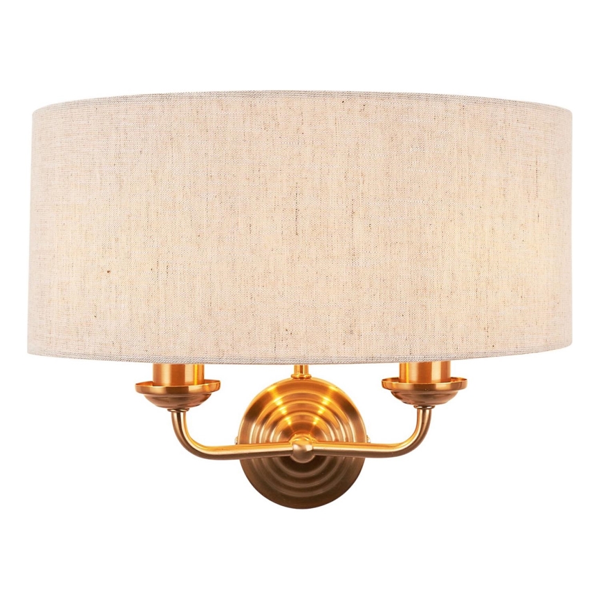 Endon 110726 - Iluminação de parede HIGHCLERE 2xE14/40W/230V bege/latão
